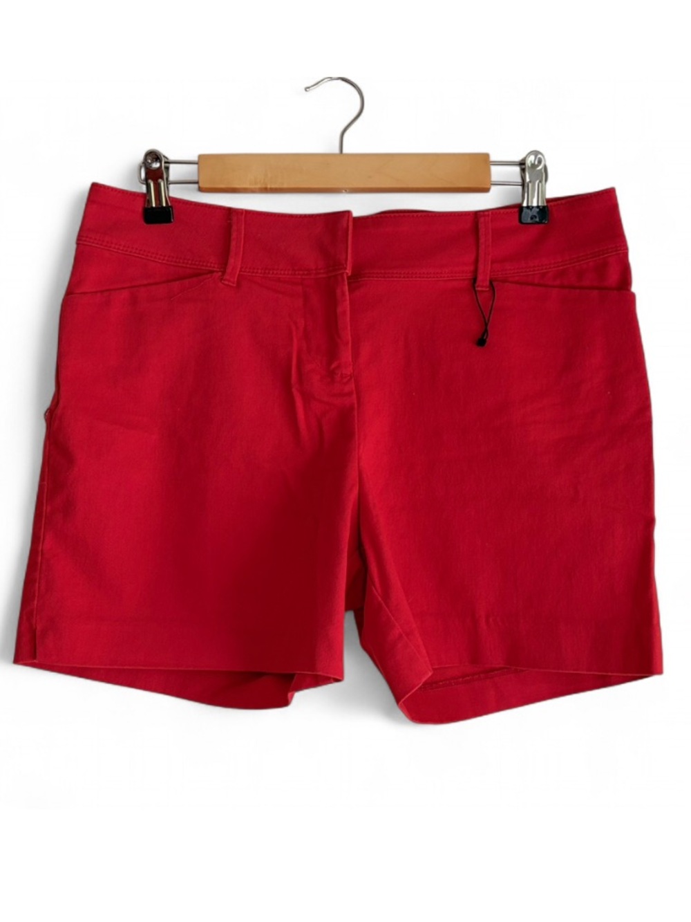 NEW The Limited Coral Red Cotton Blend Flat Front Shorts Size 10